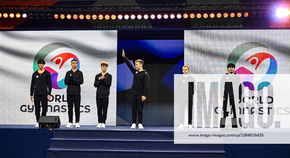 Netherlands Artistic Gymnastics World Championships 9269175 20.10.2026 Athletes of Team World Gymnastics Neutral Athletes 2 are seen before the men s team final of the 2026 World Artistic Gymnastics Championships in Rotterdam, the Netherlands. Alexey Filippov Sputnik Rotterdam Netherlands