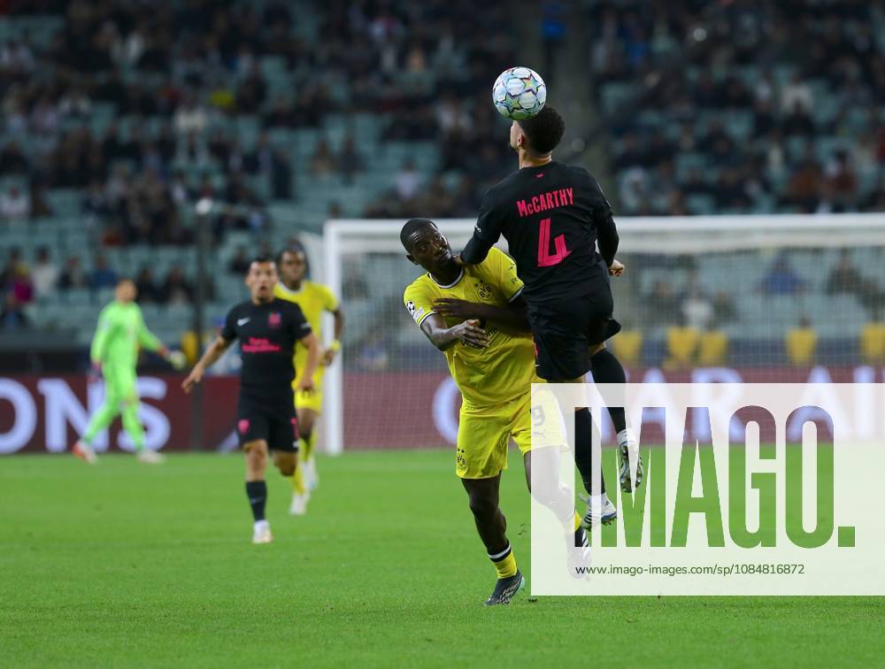 Sabah FC v Borussia Dortmund - UEFA Champions League BAKU, AZERBAIJAN - OCTOBER 20: Serhou Cuirsassy of Borussia Dortmund in action during UEFA Champions League week 3 football match between Sabah FC and Borussia Dortmund at Baku Olympic Stadium in Baku, Azerbaijan on October 20, 2026. Resul Rehimov Anadolu Baku Azerbaijan. Editorial use only. Please get in touch for any other usage.