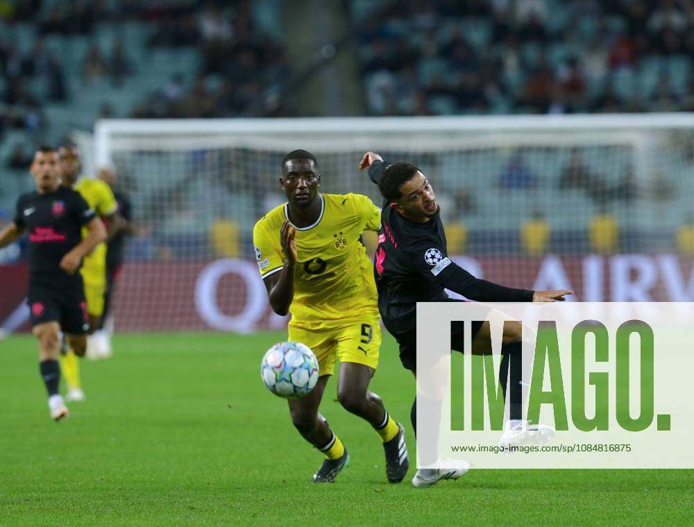 Sabah FC v Borussia Dortmund - UEFA Champions League BAKU, AZERBAIJAN - OCTOBER 20: Serhou Cuirsassy of Borussia Dortmund in action during UEFA Champions League week 3 football match between Sabah FC and Borussia Dortmund at Baku Olympic Stadium in Baku, Azerbaijan on October 20, 2026. Resul Rehimov Anadolu Baku Azerbaijan. Editorial use only. Please get in touch for any other usage.