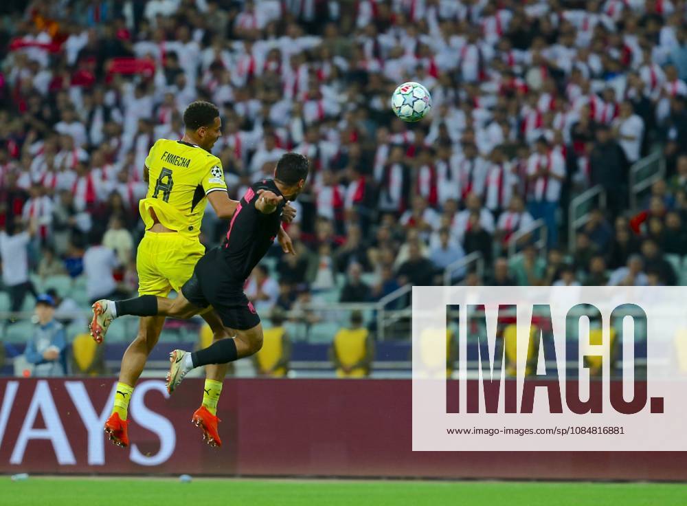 Sabah FC v Borussia Dortmund - UEFA Champions League BAKU, AZERBAIJAN - OCTOBER 20: Felix Nmecha of Borussia Dortmund in action during UEFA Champions League week 3 football match between Sabah FC and Borussia Dortmund at Baku Olympic Stadium in Baku, Azerbaijan on October 20, 2026. Resul Rehimov Anadolu Baku Azerbaijan. Editorial use only. Please get in touch for any other usage.