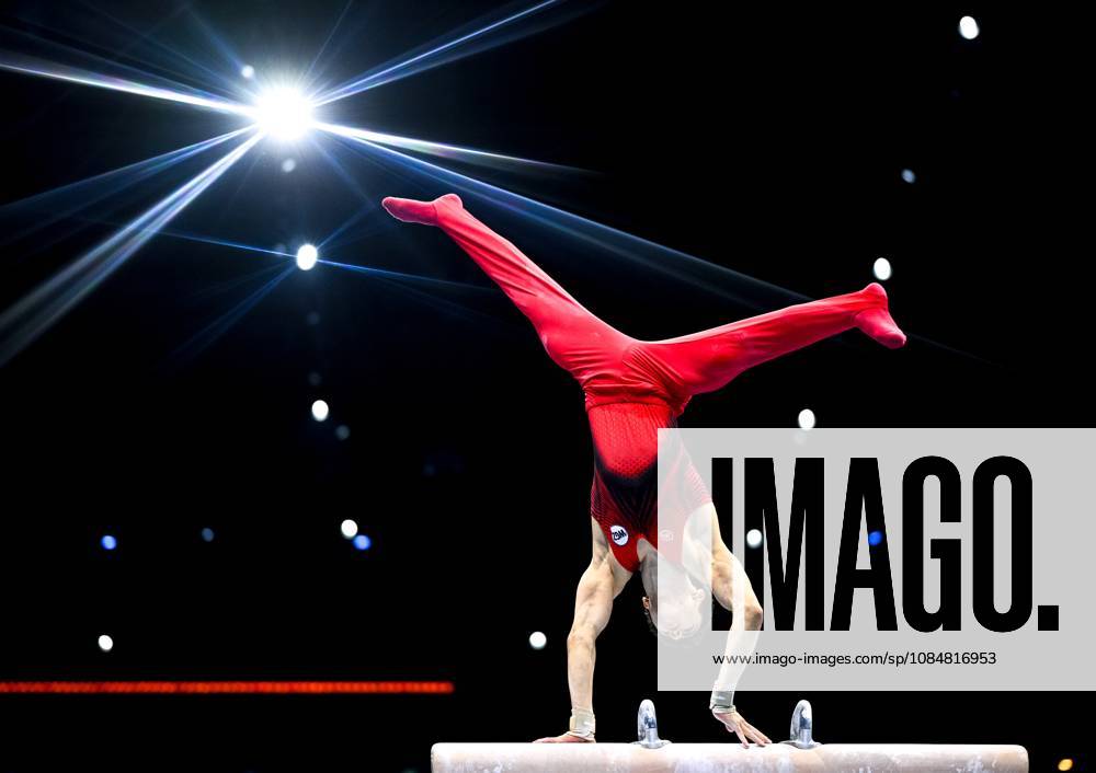 Netherlands Artistic Gymnastics World Championships 9269190 20.10.2026 Arsenii Dukhno of Team World Gymnastics Neutral Athletes 2 competes on the pommel horse during the men s team final of the 2026 World Artistic Gymnastics Championships in Rotterdam, the Netherlands. Alexey Filippov Sputnik Rotterdam Netherlands