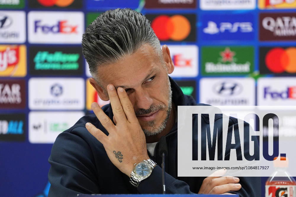 RB Leipzig s coach Martin Demichelis in press conference, PK, Pressekonferenz after raining session prior to the Champions League round 3 match against Real Madrid CF. October 20 2026. (20261020719)