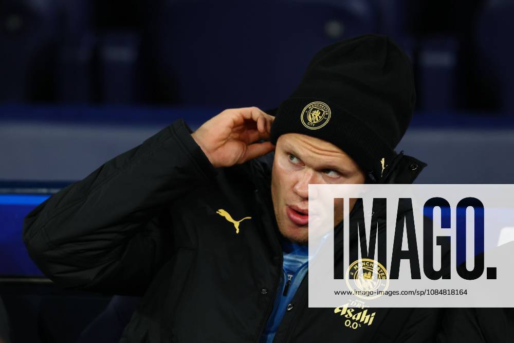 Erling Haaland of Manchester City ion the bench Manchester City v AEK Athens, UEFA Champions League, Football, Etihad Stadium, Manchester, UK - 20 Oct 2026Manchester Etihad Stadium United Kingdom