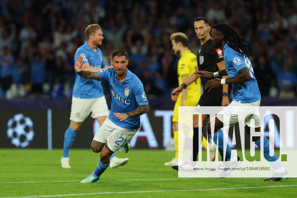 Napoli’s Matteo Politano celebrates after scoring goal 1-0 during the UEFA Champions League football match between Napoli vs Bodo Glimt - Champions League 2026 2027 - Diego Armando Maradona stadium October 20, 2026 Naples, Italy soccer