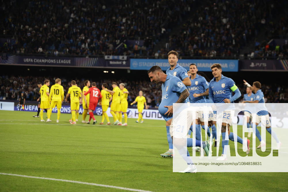 Champions League match SSC Napoli vs Bodo Glimt Napoli s Italian forward Matteo Politano celebrates after scoring a goal of 1-0 during the Uefa champions league match between SSC Napoli vs Bodo Glimt at the Diego Armando Maradona Stadium in Naples on October 20, 2026. ABP13166