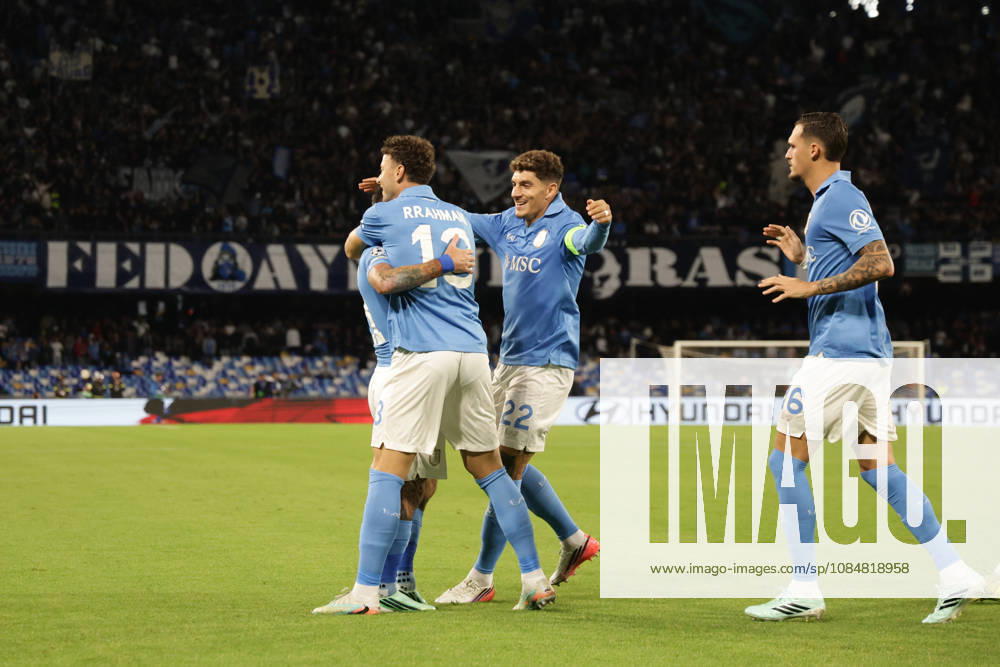Champions League match SSC Napoli vs Bodo Glimt Napoli s Italian forward Matteo Politano celebrates after scoring a goal of 1-0 during the Uefa champions league match between SSC Napoli vs Bodo Glimt at the Diego Armando Maradona Stadium in Naples on October 20, 2026. ABP13272