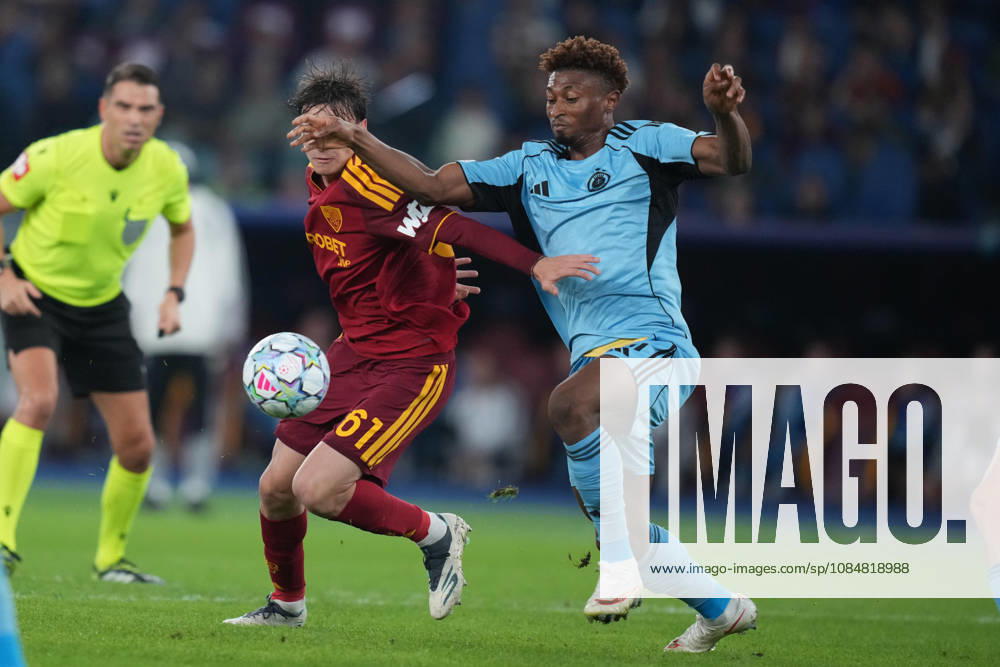 Roma’s Niccolo Pisilli Slovan s Rahim Ibrahim during the UEFA Champions League Phase - Matchday 3 soccer match between AS Roma-Slovan Bratislava at the Rome s Olympic stadium, Italy - Tuesday October 20, 2026 - Soccer ( Photo by Alfredo Falcone LaPresse )