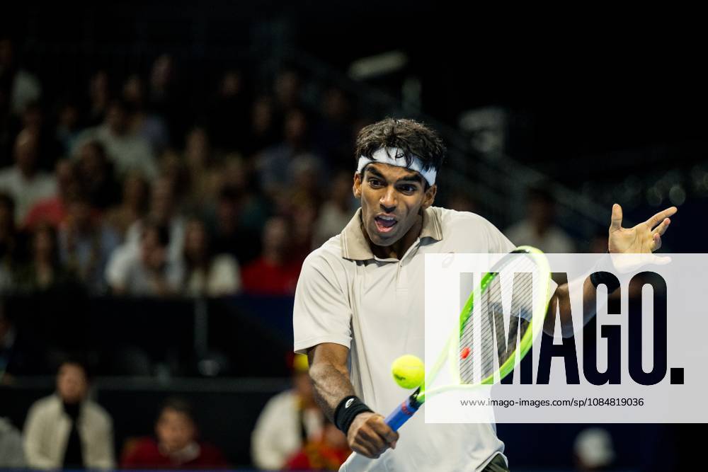 Nishesh Basavareddy of the United States pictured in action during the European Open ATP, Tennis Herren tennis tournament in Brussels, on Tuesday 20 October. This year s edition of the tournament is taking place from 17 to 25 October JASPERxJACOBS x190421404x