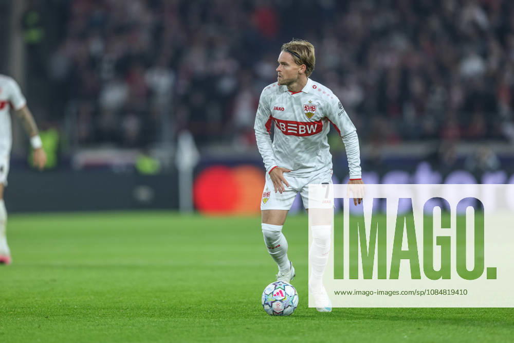 GER, Stuttgart, VfB Stuttgart vs Atletico Madrid, Fussball, UEFA, Spielzeit 2026 2027, Champions League, MHP-Arena, 3. Spieltag im Bild v.l.: Maximilian Mittelstädt (VfB Stuttgart 7) DFB DFL REGULATIONS PROHIBIT ANY USE OF PHOTOGRAPHS AS IMAGE SEQUENCES AND OR QUASI-VIDEO, 200.2026