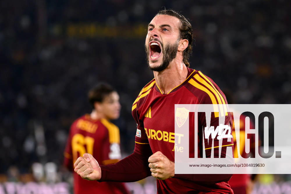 Mario Hermoso of AS Roma celebrates after scoring the goal of 1-0 during the UEFA Champions League 2026 2027 football match between AS Roma and Slovan Bratislava at Stadio Olimpico in Rome (Italy), October 20, 2026. AndreaxStaccioli