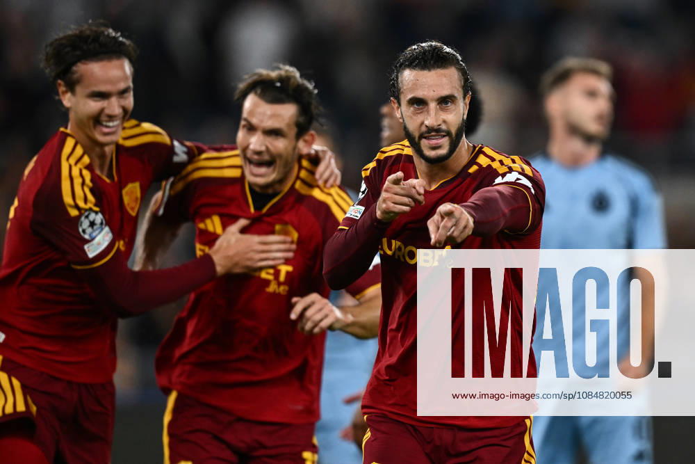 As Roma 20 10 2026 - Champions League Roma-Slovan Bratislava foto Antonello Sammarco Image nella foto: esultanza gol Mario Hermoso