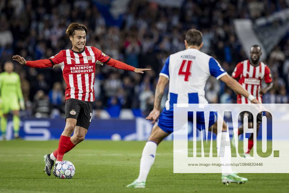 PORTO - (lr) Kodai Sano of PSV Eindhoven and Jakub Kiwior of FC Porto during the UEFA Champions League match between FC Porto and PSV Eindhoven at the Estadio Do Dragao, on 20 October 2026 in Porto, Portugal. MORITZ MUELLER ANP ANPxSportx IVx 573094267 originalFilename: 573094267