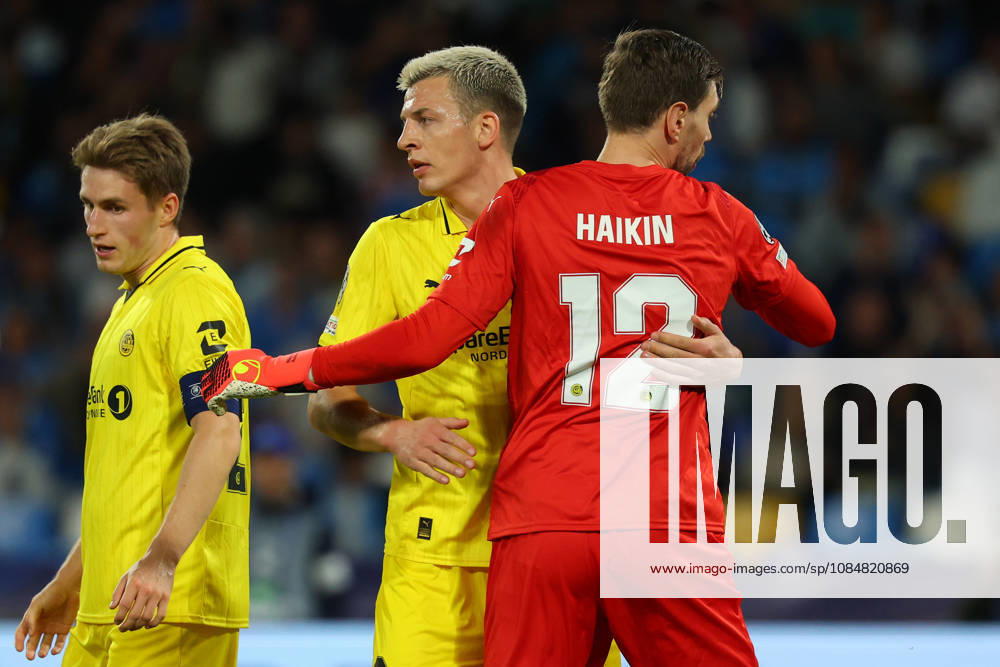 Antonis Siatounis (Benevento Calcio); Bodo Glimt s goalkeeper Nikita Khaikin during the UEFA Champions League football match between Napoli vs Bodo Glimt - Champions League 2026 2027 - Diego Armando Maradona stadium October 20, 2026 Naples, Italy soccer