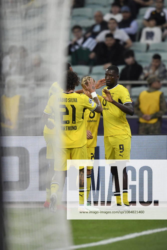 Sabah FC v Borussia Dortmund - UEFA Champions League 2026 27 League Phase MD3 BAKU, AZERBAIJAN - OCTOBER 20: Serhou Guirassy of Borussia Dortmund celebrates after scoring his team s first goal during the UEFA Champions League 2026 27 League Phase MD3 match between Sabah FC and Borussia Dortmund at Tofig Bahramov Stadium on October 20, 2026 in Baku, Azerbaijan. Baku Tofig Bahramov Stadium Azerbaijan