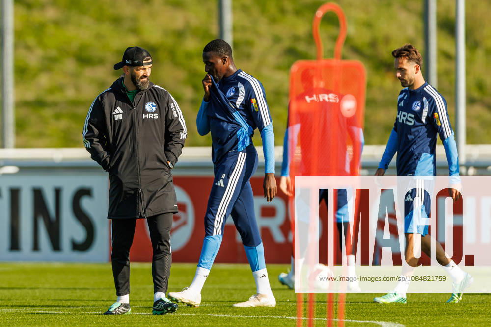 Trainer Miron Muslic (FC Schalke 04), Bryan Lasme (FC Schalke 04) und Kenan Karaman (FC Schalke 04) schauen bei dem Training vom FC Schalke 04 auf dem Trainingsgelaende Schalke 04 am 20. Oktober 2026 in Gelsenkirchen. (Foto von Mario Hommes DeFodi Images) Trainer Miron Muslic (FC Schalke 04), Bryan Lasme (FC Schalke 04) und Kenan Karaman (FC Schalke 04) look on during the practice of FC Schalke 04 at Trainingsgelaende Schalke 04 on 20. October 2026 in Gelsenkirchen. (Photo by Mario Hommes DeFodi Images) (Photo by Mario Hommes DeFodi Images) -