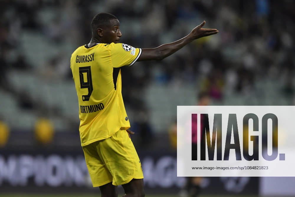 Sabah FC v Borussia Dortmund - UEFA Champions League 2026 27 League Phase MD3 BAKU, AZERBAIJAN - OCTOBER 20: Serhou Guirassy of Borussia Dortmund reacts during the UEFA Champions League 2026 27 League Phase MD3 match between Sabah FC and Borussia Dortmund at Tofig Bahramov Stadium on October 20, 2026 in Baku, Azerbaijan. Baku Tofig Bahramov Stadium Azerbaijan