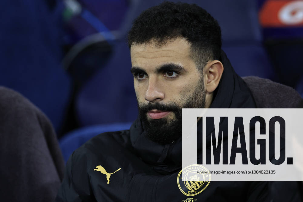 Manchester City v AEK Athens, Champions League Rayan Ait-Nouri (21) of Manchester City on the substitutes bench during the Champions League match between Manchester City and AEK Athens at the Etihad Stadium, Manchester, UK on 20 October 2026. Manchester Etihad Stadium Manchester UK Editorial use only ,
