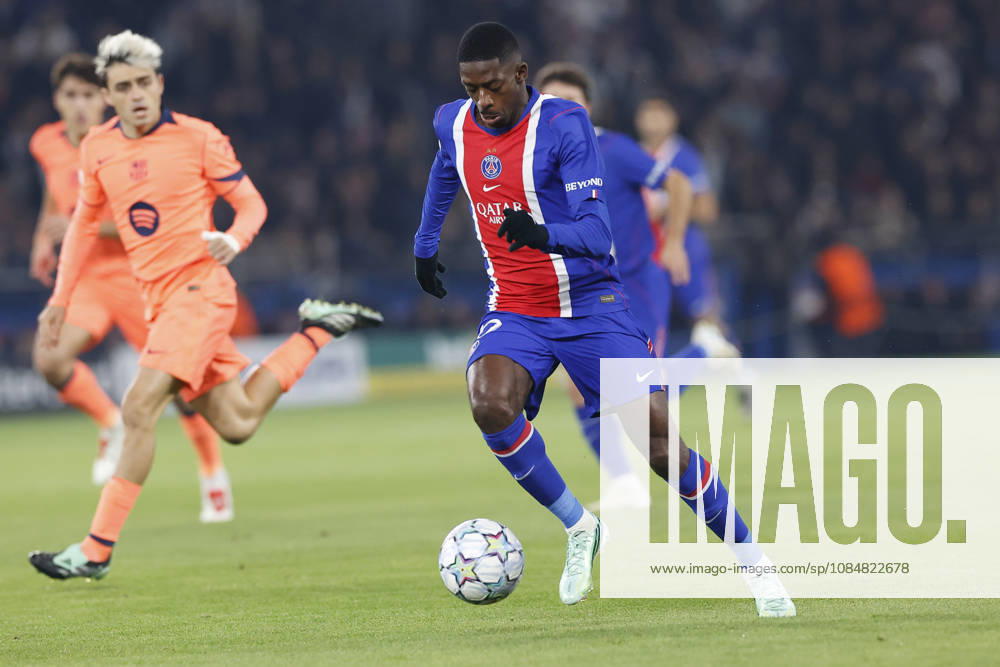 Ousmane DEMBELE of Paris Saint Germain in action during the Championâ€⠢s League match between Paris Saint Germain and FC Barcelone at Parc Des Princes stadium - on October 20 2026. Paris - France Paris France - ZUMAb253 20261020_zsp_b253_005