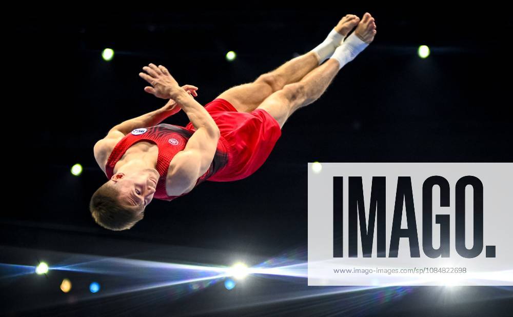 Netherlands Artistic Gymnastics World Championships 9269258 20.10.2026 Daniel Marinov of Team World Gymnastics Neutral Athletes 2 competes on the vault during the men s team final of the 2026 World Artistic Gymnastics Championships in Rotterdam, the Netherlands. Alexey Filippov Sputnik Rotterdam Netherlands