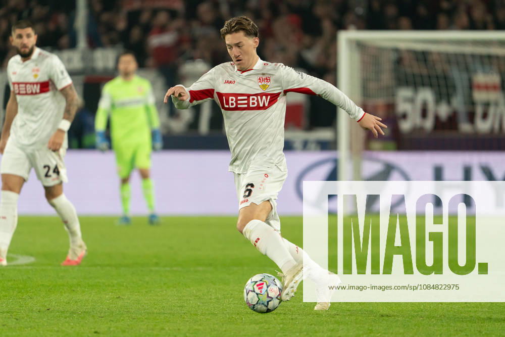 Angelo Stiller (VfB Stuttgart, 06) am Ball, Aktion, Dribbling, dribbeln, Angriff, GER, VfB Stuttgart vs. Atlà tico Madrid, Fussball, UEFA Champions League, Spieltag 3, Spielzeit 2026 2027, 20.10.2026, GER, VfB Stuttgart vs. Atlà tico Madrid, Fussball, UEFA Champions League, Spieltag 3, Spielzeit 2026 2027, 20.10.2026, Stuttgart