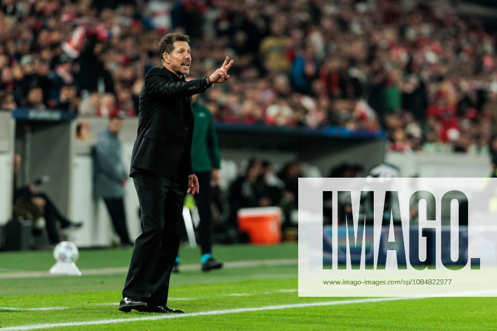 Diego Simeone (Head Coach Atletico de Madrid) gestures during the UEFA Champions League match between VfB Stuttgart vs. Atletico de Madrid at Arena Stuttgart on matchday 3 of the UEFA Champions League on October 20, 2026 in Stuttgart, Germany. Baden-Wuerttemberg Germany