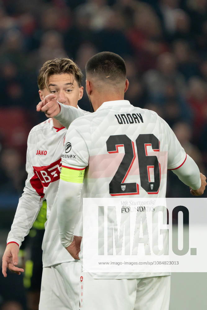 Geste, Mimik, Zeichen Angelo Stiller (VfB Stuttgart, 06), Deniz Undav (VfB Stuttgart, 26), GER, VfB Stuttgart vs. Atlà tico Madrid, Fussball, UEFA Champions League, Spieltag 3, Spielzeit 2026 2027, 20.10.2026, GER, VfB Stuttgart vs. Atlà tico Madrid, Fussball, UEFA Champions League, Spieltag 3, Spielzeit 2026 2027, 20.10.2026, Stuttgart