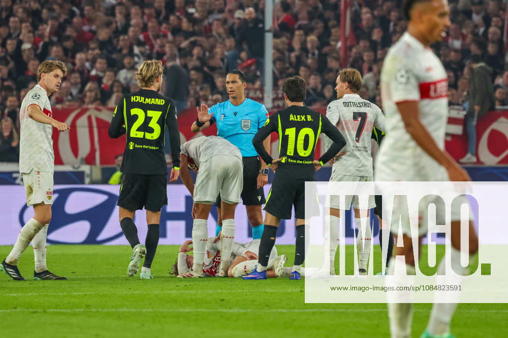VfB Stuttgart - Atletico Madrid Deutschland, Stuttgart, 20.10.2026, Fussball, UEFA Champions League, Saison 2026 2027, VfB Stuttgart - Atletico Madrid: Morten Hjulmand (Atletico Madrid); rote Karte.