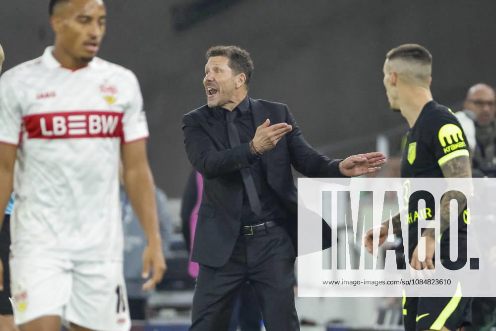 Diego Pablo Simeone (Atletico Madrid, Trainer), Mimik, Gesichtsausdruck, Emotion , Deutschland, Fussball, UEFA Champions League, 3. Spieltag, 2026 2027, VfB Stuttgart vs. Atletico Madrid, 20.10.2026, Stuttgart Arena Stuttgart Deutschland