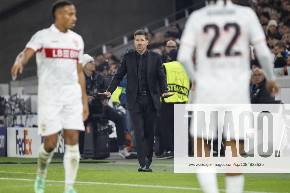 Diego Pablo Simeone (Atletico Madrid, Trainer), Mimik, Gesichtsausdruck, Emotion , Deutschland, Fussball, UEFA Champions League, 3. Spieltag, 2026 2027, VfB Stuttgart vs. Atletico Madrid, 20.10.2026, Stuttgart Arena Stuttgart Deutschland