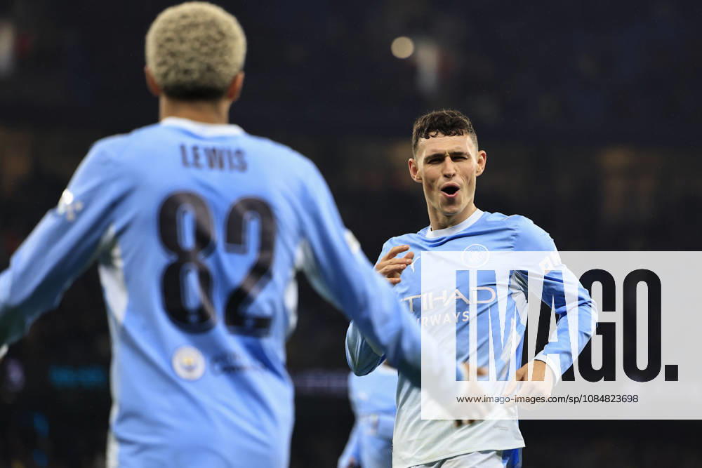 Manchester City v AEK Athens, Champions League Phil Foden (47) of Manchester City celebrates scoring to make it 4-1 during the Champions League match between Manchester City and AEK Athens at the Etihad Stadium, Manchester, UK on 20 October 2026. Manchester Etihad Stadium Manchester UK Editorial use only ,