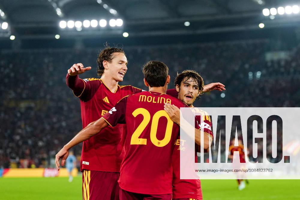 AS Roma v SK Slovan Bratislava - UEFA Champions League 2026 27 League Phase MD3 Nahuel Molina of AS Roma celebrates after scoring second goal during the AS Roma v SK Slovan Bratislava. - UEFA Champions League 2026 27 League Phase MD3 at Stadio Olimpico on October 20, 2026 in Rome, Italy Rome Stadio Olimpico Lazio Italy