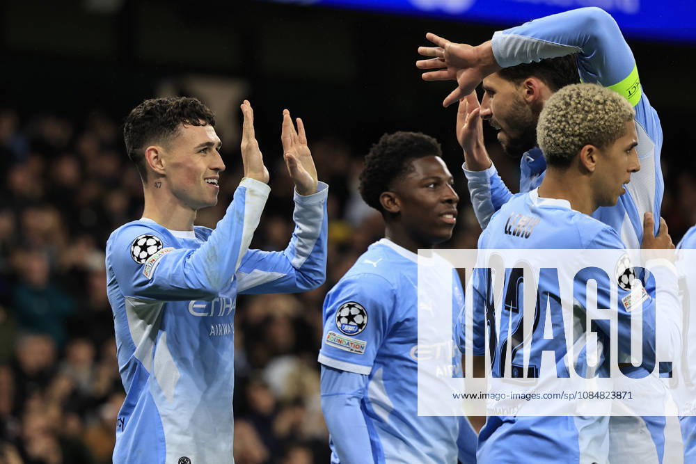 Manchester City v AEK Athens, Champions League Phil Foden (47) of Manchester City celebrates scoring to make it 4-1 during the Champions League match between Manchester City and AEK Athens at the Etihad Stadium, Manchester, UK on 20 October 2026. Manchester Etihad Stadium Manchester UK Editorial use only ,