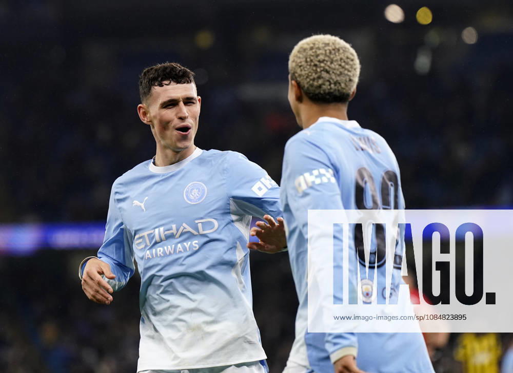 Manchester, England, 20th October 2026. Phil Foden of Manchester City celebrates scoring their fourth goal during the Manchester City vs AEK Athens UEFA Champions League match at the Etihad Stadium, Manchester. Picture credit should read: Andrew Yates Sportimage . SPI_057_AY_ManCity__Athens SPI-5090-0057