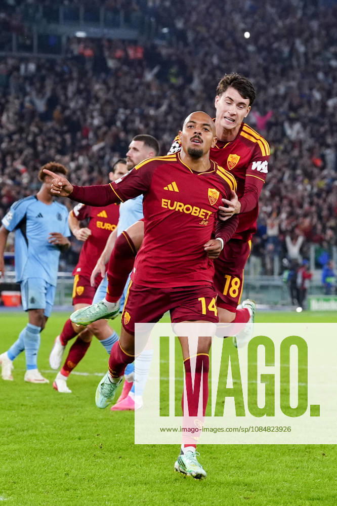AS Roma v SK Slovan Bratislava - UEFA Champions League 2026 27 League Phase MD3 Donyell Malen of AS Roma celebrates after scoring fourth goal during the AS Roma v SK Slovan Bratislava. - UEFA Champions League 2026 27 League Phase MD3 at Stadio Olimpico on October 20, 2026 in Rome, Italy Rome Stadio Olimpico Lazio Italy