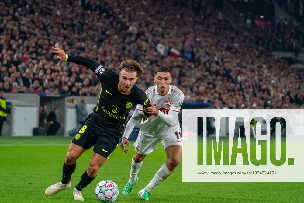 Pablo Barrios (Atletico Madrid, 08) seen during UEFA Champions League 2026 2027 league phase game between teams of VfB Stuttgart and Atletico Madrid (Pia Schindler Ball Raw Images) Stuttgart MHP Arena Germany