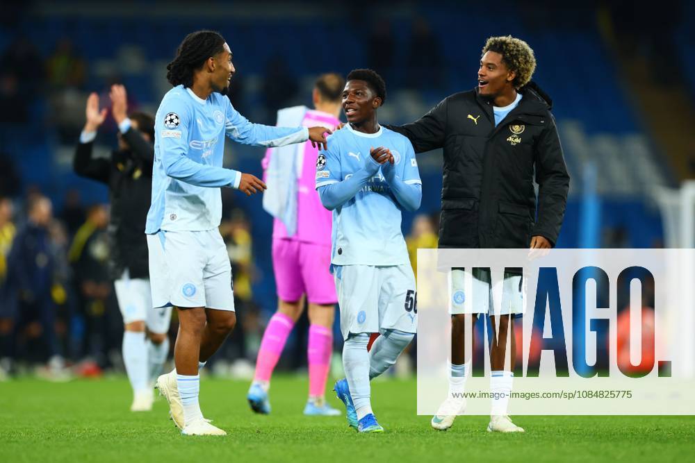 Ryan McAidoo of Manchester City at the end of the match Manchester City v AEK Athens, UEFA Champions League, Football, Etihad Stadium, Manchester, UK - 20 Oct 2026Manchester Etihad Stadium United Kingdom