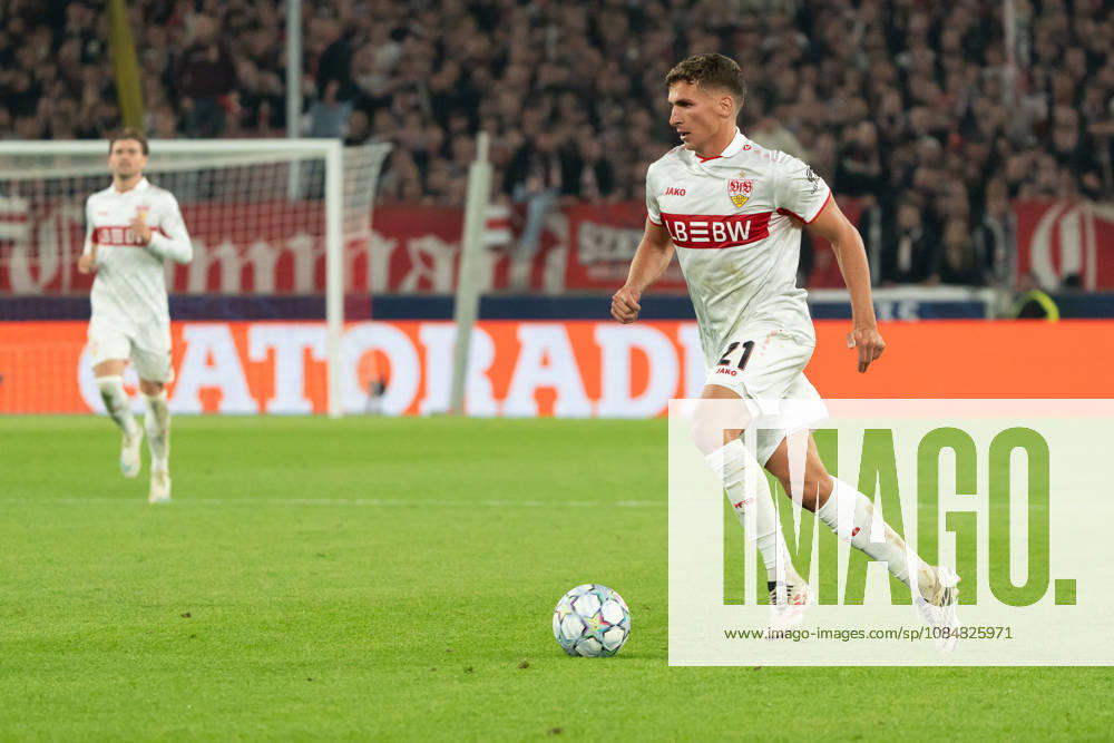 Grischa Prömel (VfB Stuttgart, 21) am Ball, Aktion, Dribbling, dribbeln, Angriff, GER, VfB Stuttgart vs. AtlÃ tico Madrid, Fussball, UEFA Champions League, Spieltag 3, Spielzeit 2026 2027, 20.10.2026, GER, VfB Stuttgart vs. AtlÃ tico Madrid, Fussball, UEFA Champions League, Spieltag 3, Spielzeit 2026 2027, 20.10.2026, Stuttgart
