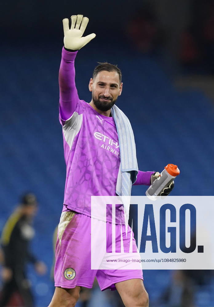 Manchester, England, 20th October 2026. Gianluigi Donnarumma of Manchester City celebrates the win during the Manchester City vs AEK Athens UEFA Champions League match at the Etihad Stadium, Manchester. Picture credit should read: Andrew Yates Sportimage . SPI_065_AY_ManCity__Athens SPI-5090-0066
