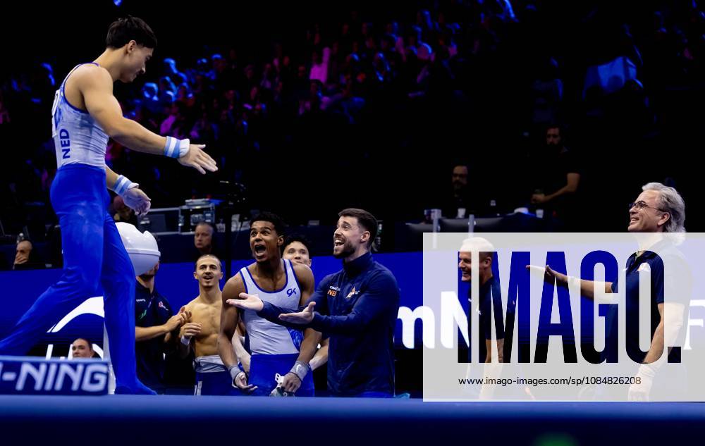 ROTTERDAM - The Dutch gymnasts during the men s team final at the World Gymnastics Championships in Rotterdam Ahoy. IRIS VAN DEN BROEK ANP ANPxSportx IVx 573105560 originalFilename: 573105560