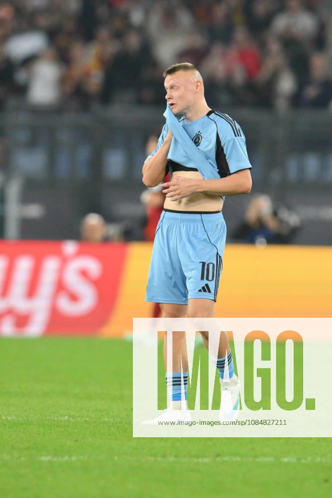 20th October 2026; Stadio Olimpico, Rome, Italy; UEFA Champions League Football, Roma versus Slovan Bratislava; Nino Marcelli of Slovan Bratislava shows his disappointment AllShotLive