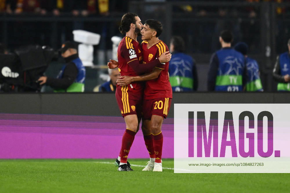SOCCER - UEFA Champions League - AS Roma vs. Slovan Bratislava Photo by IPA ABACAPRESS.COM89963147 - Mario Hermoso of A.S. Roma celebrates after scoring the goal that made the score 1-0 during the UEFA Champions League Matchday 3 soccer match between A.S. Roma and S.K. Slovan Bratislava at the Olympic Stadium on October 20, 2026, in Rome, Italy. Rome Italy