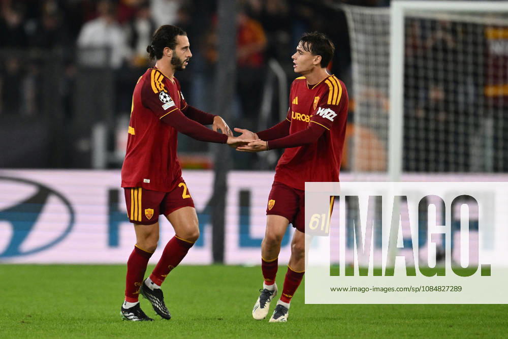 SOCCER - UEFA Champions League - AS Roma vs. Slovan Bratislava Photo by IPA ABACAPRESS.COM89963172 - Mario Hermoso of A.S. Roma celebrates after scoring the goal that made the score 1-0 during the UEFA Champions League Matchday 3 soccer match between A.S. Roma and S.K. Slovan Bratislava at the Olympic Stadium on October 20, 2026, in Rome, Italy. Rome Italy