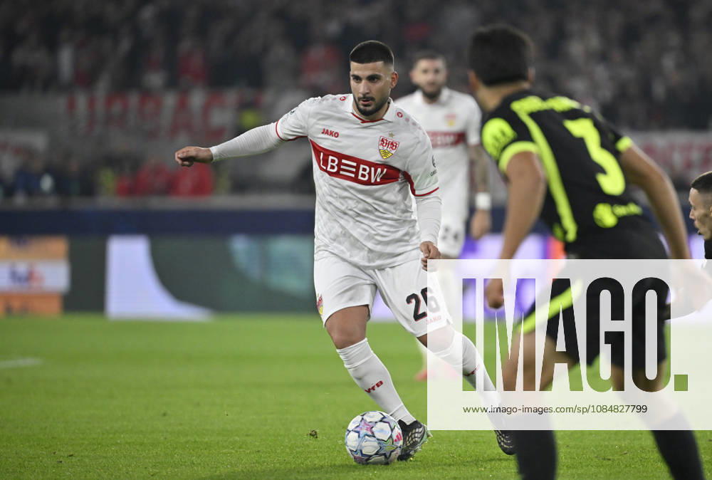Deniz Undav VfB Stuttgart (26) Aktion am Ball Obed Vargas Atletico de Madrid (03) Champions League VfB Stuttgart vs Atletico Madrid 20.10.2026 DFL REGULATIONS PROHIBIT ANY USE OF PHOTOGRAPHS AS IMAGE SEQUENCES AND OR QUASI-VIDEO Champions League VfB Stuttgart vs Atletico Madrid