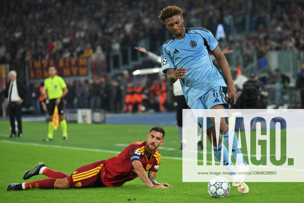 2026,Roma-Slovan Bratislava Lorenzo Pellegrini of Roma,Rahim Ibrahim of Slovan Bratislava during the Champions League match Championship phase Matchday 3 Roma-Slovan Bratislava at the Stadio Olimpico. Rome (Italy), October 20, 2026 during the Champions League match Championship phase Matchday 3 Roma-Slovan Bratislava at the Stadio Olimpico. Rome (Italy), October 20, 2026 Imago-images Emmefoto