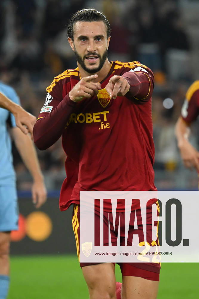 2026,Roma-Slovan Bratislava Mario Hermoso of Roma celebrates scoring his goal during the Champions League match Championship phase Matchday 3 Roma-Slovan Bratislava at the Stadio Olimpico. Rome (Italy), October 20, 2026 during the Champions League match Championship phase Matchday 3 Roma-Slovan Bratislava at the Stadio Olimpico. Rome (Italy), October 20, 2026 Imago-images Emmefoto