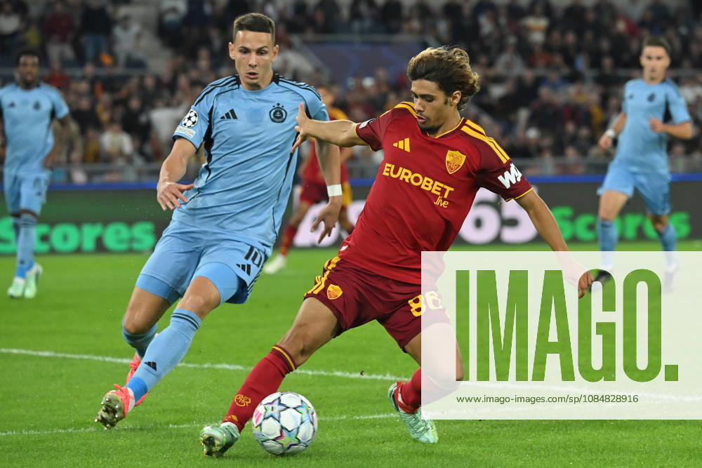 2026,Roma-Slovan Bratislava Svetozar Markovic of Slovan Bratislava,Rodrigo Mora of Roma during the Champions League match Championship phase Matchday 3 Roma-Slovan Bratislava at the Stadio Olimpico. Rome (Italy), October 20, 2026 during the Champions League match Championship phase Matchday 3 Roma-Slovan Bratislava at the Stadio Olimpico. Rome (Italy), October 20, 2026 Imago-images Emmefoto