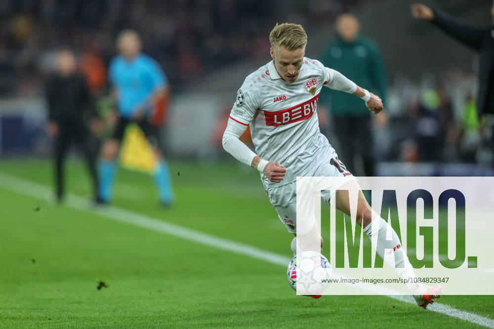 GER, Stuttgart, VfB Stuttgart vs Atletico Madrid, Fussball, UEFA, Spielzeit 2026 2027, Champions League, MHP-Arena, 3. Spieltag im Bild v.l.: Chris Führich (VfB Stuttgart 10) DFB DFL REGULATIONS PROHIBIT ANY USE OF PHOTOGRAPHS AS IMAGE SEQUENCES AND OR QUASI-VIDEO, 200.2026