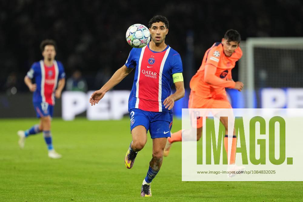 Achraf Hakimi of PSG Paris Saint-Germain v Barcelona, UEFA Champions League, Football, Parc des Princes, Paris, France - 20 Oct 2026Paris Parc des Princes France