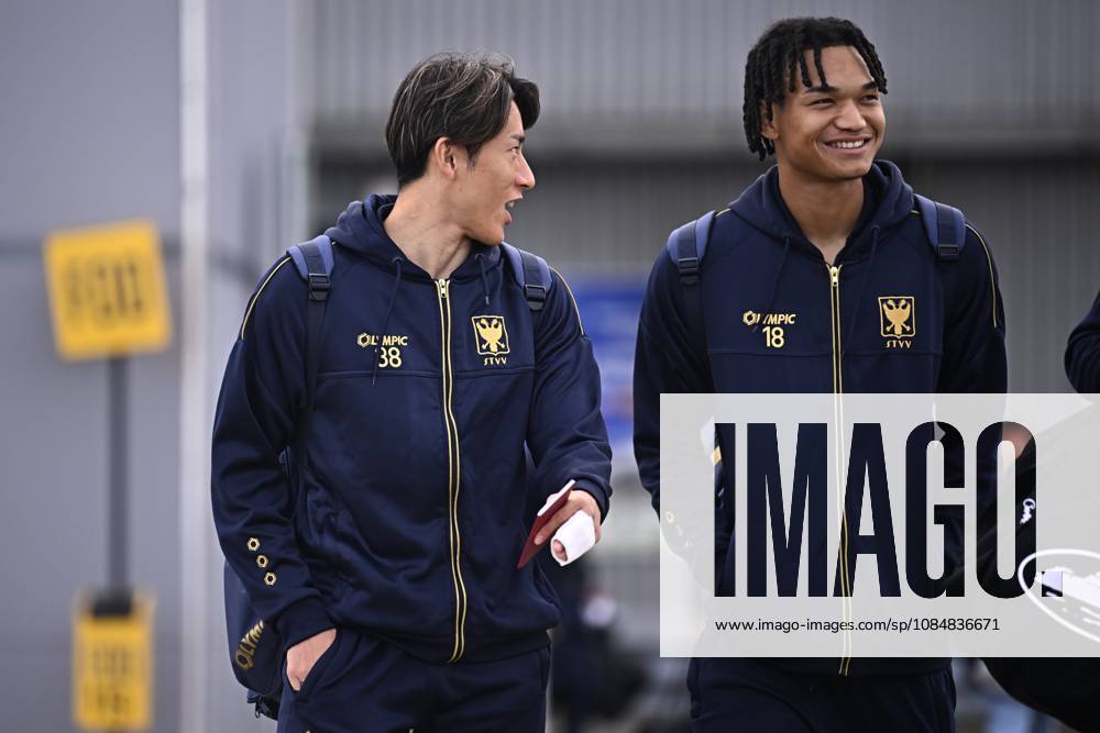 FC Midtjylland v Sint-Truidense VV - UEFA Conference League Media Activities 21 10 2026 LIEGE, BELGIUM - OCTOBER 21 : Matsuzawa Kaito forward of Sint-Truidense VV and Ishiwatari Nelson midfielder of Sint-Truidense VV pictured at the Liege airport before departure for the UEFA Conference League 2026 27 League Phase matchday 2 match between FC Midtjylland and Sint-Truidense VV on October 21, 2026 in Liege, Belgium, 21 10 2026 Liege Belgium