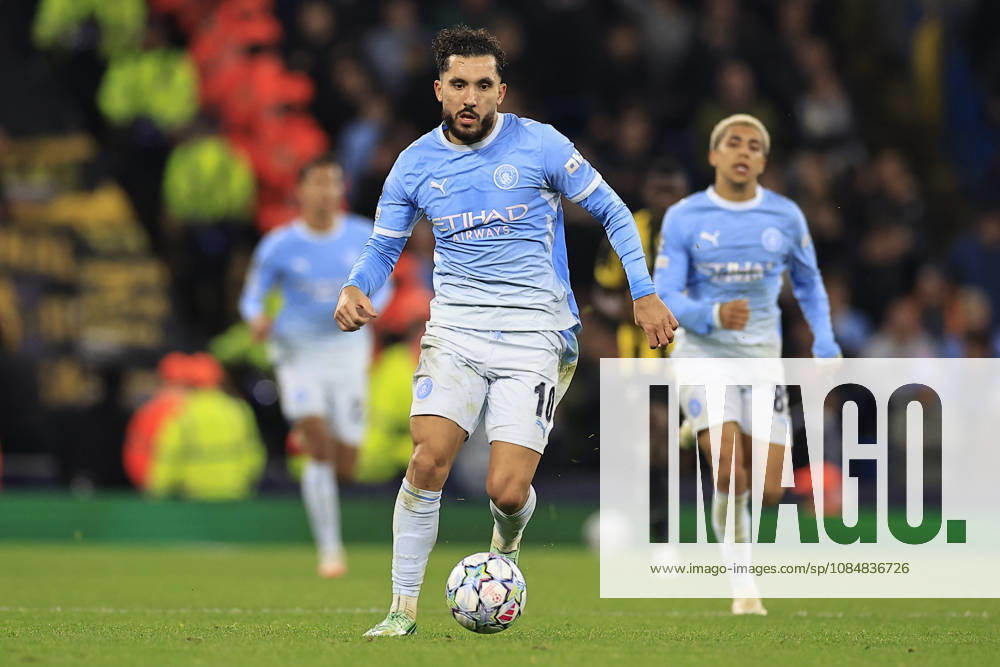 Manchester City v AEK Athens, Champions League Rayan Cherki (10) of Manchester City runs with the ball during the Champions League match between Manchester City and AEK Athens at the Etihad Stadium, Manchester, UK on 20 October 2026. Manchester Etihad Stadium Manchester UK Editorial use only ,